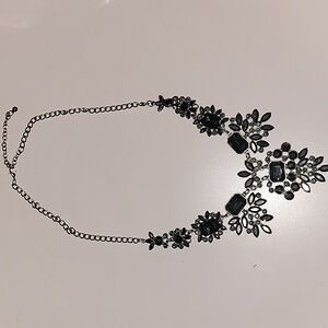 Anthropologie gunmetal vamp goth victorian necklace statement necklace
